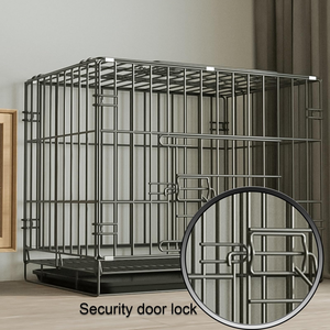 Jaula para Perros de Acero Inoxidable de Alta Calidad, Resistente, Portátil, Segura, con Diseño de Animales, Ecológica, Jaula Metálica para Perros con Doble Puerta - Product Image 5