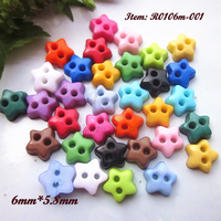 Boutons miniatures lavables en plastique en forme d'étoile à 2 trous (6 mm, 6,5 mm, 8,4 mm) pour vêtements de poupée, bricolage et décoration – Vente en gros
