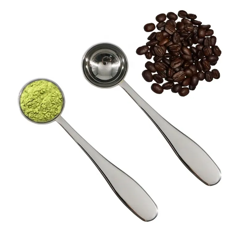 हार्ड 2022 अमेज़न गर्म बेच कॉफी Matcha चम्मच स्कूप गिरा हुआ पत्ता चाय चम्मच के लिए 5 ml धातु स्टेनलेस स्टील के चम्मच मापने चाय