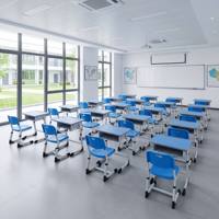 Ensemble bureau et chaise pour étudiants à hauteur réglable, mobilier scolaire ergonomique pour les projets en classe, ensemble de mobilier scolaire de haute qualité