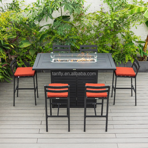 Hiện đại cao Ghế <span class=keywords><strong>Bar</strong></span> phân với footrest vườn ngoài trời thiết lập của thanh ghế và bàn đồ nội thất - Product Image 5