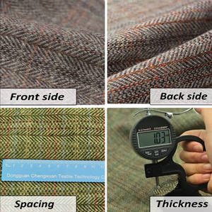 Tissu en <span class=keywords><strong>tweed</strong></span> à carreaux colorés Tissu mélangé de laine de style classique adapté à la fabrication de manteaux pour hommes - Product Image 3