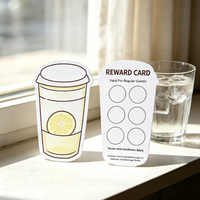 Cartes personnalisées découpées à l'emporte-pièce avec motif de gobelet pour la restauration, récompenses pour les clients réguliers et coupons d'activités pour les consommateurs