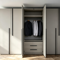 Ensemble de meubles de chambre modernes texturés tendance 2026, prêts à assembler (RTA), avec poignées longues, personnalisables OEM/ODM en usine