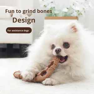 Giocattolo per Cani a Forma di Osso Bastoncino da Masticare Durevole per Pulizia Denti Intrattenimento Autonomo Alleviamento del Noia in Materiale Composito Legno-Plastica - Product Image 1