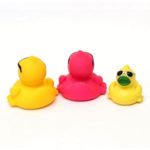 Wholesale 3 Inch Pvc Sunglasses Rubber Duck <b>Bath</b> Toys Assorted Designs for Baby Kids Shower Unisex Features Floating - Product Image 4