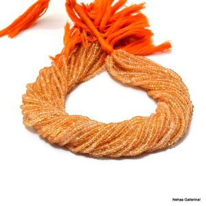 AAA Citrine 3mm-4mm Gemstone Faceted Rondelle Beads Natural Honey Citrine Semiprecious Gemstone <b>Hand</b> Cut Loose Beads For Jewelry - Product Image 3