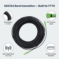 Cordon de brassage fibre optique extérieur SC/APC G657A2 Simplex 3.0mm LSZH certifié CPR, direct usine, personnalisable OEM