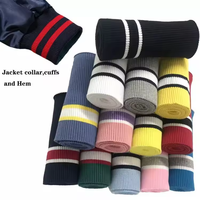 Precio al por mayor Cuello de punto jacquard y rib de poliéster spandex para cuello de camiseta y puño de manga