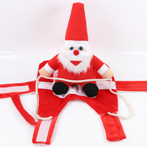 Shine Christmas Pet Riding Outfit Santa Costume <b>For</b> Dogs And <b>Cats</b> Medium Large Breeds Winter Holiday Dress Up <b>Clothes</b> - Product Image 4