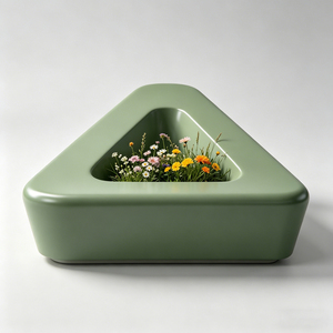 Banc paysager contemporain léger en FRP, tabourets pour jardinières pour bibliothèque universitaire - Product Image 1