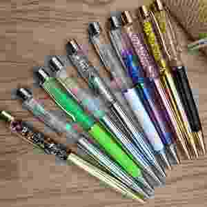 Nouveau design, vente chaude, stylo à bille avec logo flottant en paillettes liquides et cristal - Product Image 5