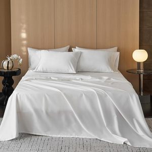 Trắng khách sạn phẳng tấm bedding Set 700tc 100% Ai Cập bông bedding cho khách sạn <span class=keywords><strong>700</strong></span> đếm bông cho khách sạn giường Vua Kích thước - Product Image 2