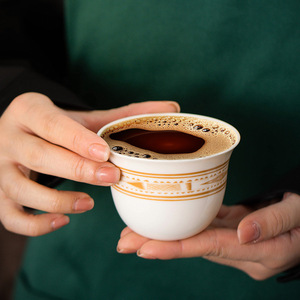 Middle Eastern Style Ceramic <b>Espresso</b> <b>Cup</b> Arabic Coffee <b>Cup</b> White Porcelain Tea <b>Cup</b> - Product Image 2