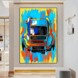Abstrait coloré course voiture affiche luxe Supercar Graffiti toile peinture course mur Art photo salon décor à la maison - Product Image 2