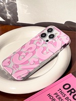 Coque de téléphone transparente en gelée double couche TPU avec motif graffiti, compatible avec iPhone 16, 15, 14 Pro, vert, rose, bleu, transparente.