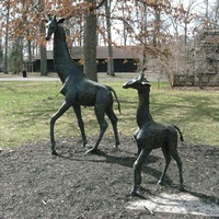 Statue de girafe en métal de grande taille de 3 m de haut pour la décoration de jardin à vendre
