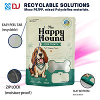 Sachet Doypack Personnalisé Imprimé Dessin Animé pour Friandises pour Chiens, Chips et Chewing-gum, avec Fenêtre en Forme d'Os et Fermeture Éclair Recyclable