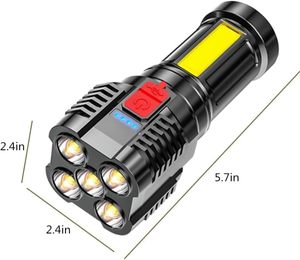 Linterna LED de Emergencia Recargable por USB, Súper Brillante, 4 Modos, Resistente al Agua, de Alta Potencia, COB, para Camping y Pesca, Venta al Por Mayor - Product Image 5