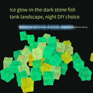 Pedras luminosas para aquário, 100 sementes/saco, pedra artificial luminosa ultra-brilhante, atacado, céu estrelado, gelo