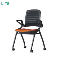 Chaise de conférence pliable empilable Liyu de style contemporain avec roulettes pour formations et réunions