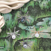 Broches araignée noire pour femmes avec strass insecte broche perle bijoux pour été mode Cool accessoires-idée cadeau parfaite