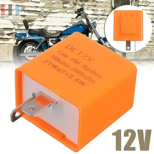 Relé de intermitente LED ajustable para motocicleta, indicador de señal de giro M0013, 2 pines