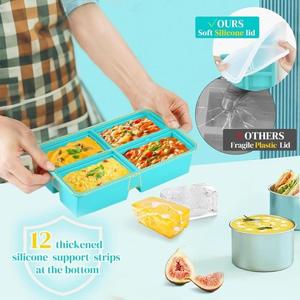 Gıda Sınıfı Silikon Buz Kalıbı Büyük Kapasiteli BPA İçermez Yeniden Kullanılabilir Dondurucu Kabı Çorba ve Yiyecek Saklama Toptan Satış - Product Image 3