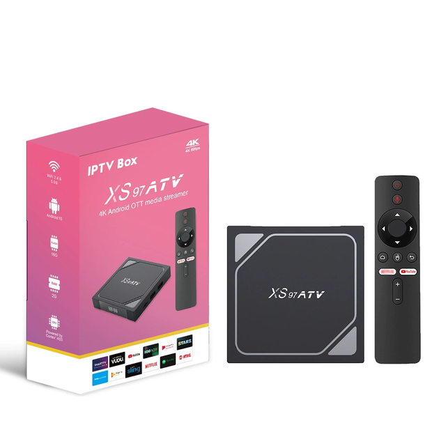 Smart 4K HD Android OTT Media Streamer Set Top Box Google Play Allwinner H313 Quad Core Voice Remote XS97 ATV Android 10 TV Box
