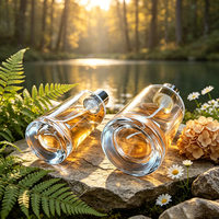 Botol Parfum Kaca Transparan Kosong 50ml Tutup Sekrup Penutup Emas Kemasan Kosmetik Perawatan Kulit Pompa Semprot Silinder Penyemprot Minyak