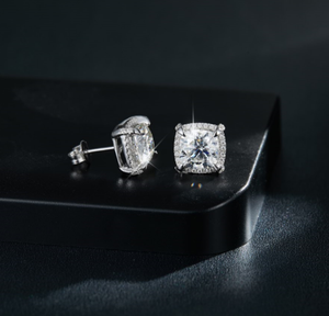 ต่างหูแบบติดหูทรงซิลิโคนคัชชั่นคัท 2.5 กะรัต ดีไซน์ทันสมัย ผลิตจากเงินแท้ สำหรับงานปาร์ตี้ - Product Image 3