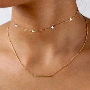 Trending Choker <strong>Necklace</strong> 925 <strong>Sterling</strong> <strong>Silver</strong> Ladies Tiny <strong>Star</strong> Charm Station Cute Choker <strong>Necklace</strong> - Product Image 3