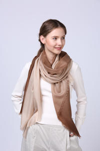 Custom Premium Two Tone Wool Scarf Soft Warm Gradient Color Pashmina <b>Shawl</b> <b>Wrap</b> For Women - Product Image 5