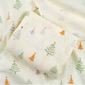 بطانية قطنية مبطنة بطبعة أرنب من الشاش للأطفال الصغار ناعمة للغاية لحديثي الولادة قماط منشفة حمام - Product Image 3