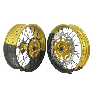 Juego de Ruedas <span class=keywords><strong>Supermotard</strong></span> de Estilo Nuevo de 16/17 Pulgadas para Motocicletas de Cross de 125cc y 250cc, Ruedas de Repuesto para Motocicletas Todoterreno - Product Image 2