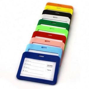 Porta Tarjetas de Identificación de Plástico Transparente de Doble Cara Personalizado, Material PP, para Tarjetas de Visita en Eventos o Trabajo - Product Image 1