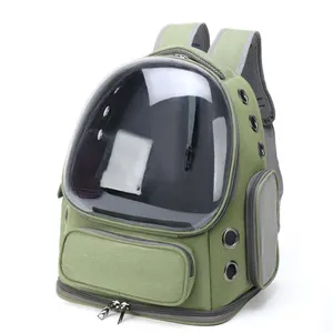 Toptan temizle uzay kapsülü sırt çantası köpek kedi yeşil evcil sırt çantaları