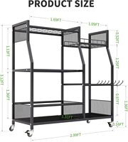 Chariots utilitaires roulants en métal pour extérieur JH-Mech, largeur 35,4 pouces, avec roues silencieuses, faciles à nettoyer, organisateur d'outils et de garage