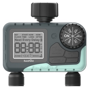 Temporizador de Riego Automático Digital de Dos Salidas, Ecológico, para Jardín y Césped, Sistema de Riego con Doble Dial y Batería - Product Image 3