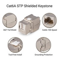 Module Ethernet Gigabit RJ45 Keystone blindé Cat6 mâle/femelle sans outil, en métal FTP, sans perforation, câblage rapide