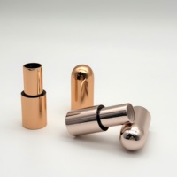 Tube de Rouge à Lèvres en Aluminium et Plastique Or Rose à Marque Blanche, Capacité 3.2-3.5g, OEM/ODM Disponible