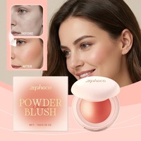 Le blush hydratant soyeux Zephoco Orange est une poudre de maquillage portable pour les trajets quotidiens et les rendez-vous.