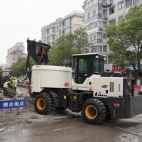Camion malaxeur à béton autochargeur de 6 mètres cubes, type mobile, monté sur remorque, pour travaux ruraux