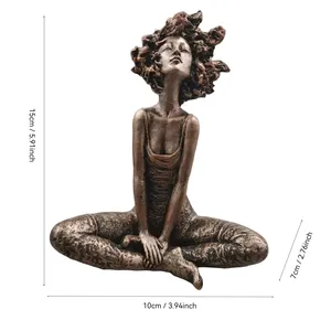 Figura Decorativa para el Hogar, Artesanía de Resina, Estatua de Chica con Cabeza Explosiva, Escultura Moderna de Dama para Decoración de Sala de Estar u Oficina - Product Image 3
