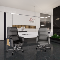 Chaise de bureau ergonomique haut dossier en cuir premium, pivotante à 360°, inclinable, réglable en hauteur, avec structure en bois, idéale pour le gaming
