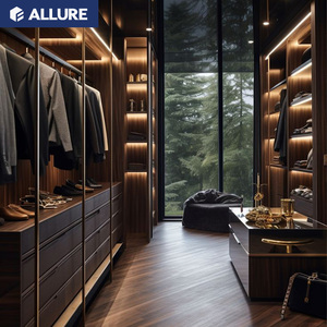 Allure 2025, directo de fábrica, <span class=keywords><strong>armario</strong></span> <span class=keywords><strong>abierto</strong></span> personalizado, muebles de apartamento de madera, <span class=keywords><strong>armario</strong></span> - Product Image 1