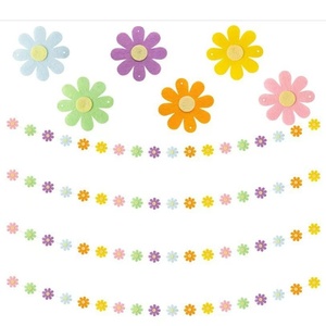 Bannière <span class=keywords><strong>en</strong></span> feutre imprimée petites marguerites style coré<span class=keywords><strong>en</strong></span>, décoration de fête intérieure/extérieure, drapeau <span class=keywords><strong>en</strong></span> tissu non tissé pour anniversaire - Product Image 2