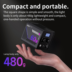Lumière vidéo RGB COB 60W portable, lampe de photographie à main, batterie 10000mAh, 2800 à 6500K, CRI <span class=keywords><strong>95</strong></span>+, contrôle par bouton - Product Image 5