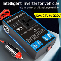 Convertisseur d'alimentation portable pour voiture 1500W DC 12V/24V vers AC 220V avec 4 ports USB, chargeur rapide, prise universelle pour voiture