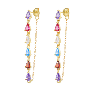 Pendientes Largos de Plata de Ley S925 ROXI con Zirconia en Forma de Gota de Agua, Modernos, con Borlas, para Regalo de Boda o Aniversario - Product Image 1